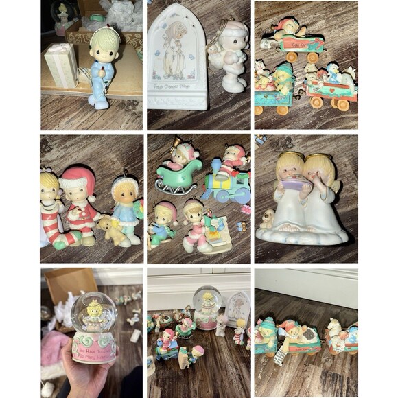 VTG. Precious Moments Christmas Ornament Decor Snow globe 80’-06 Rare Collection - Picture 1 of 16